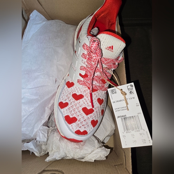 Adidas Ultraboost 1.0 W White and Red Sneakers - Picture 1 of 3